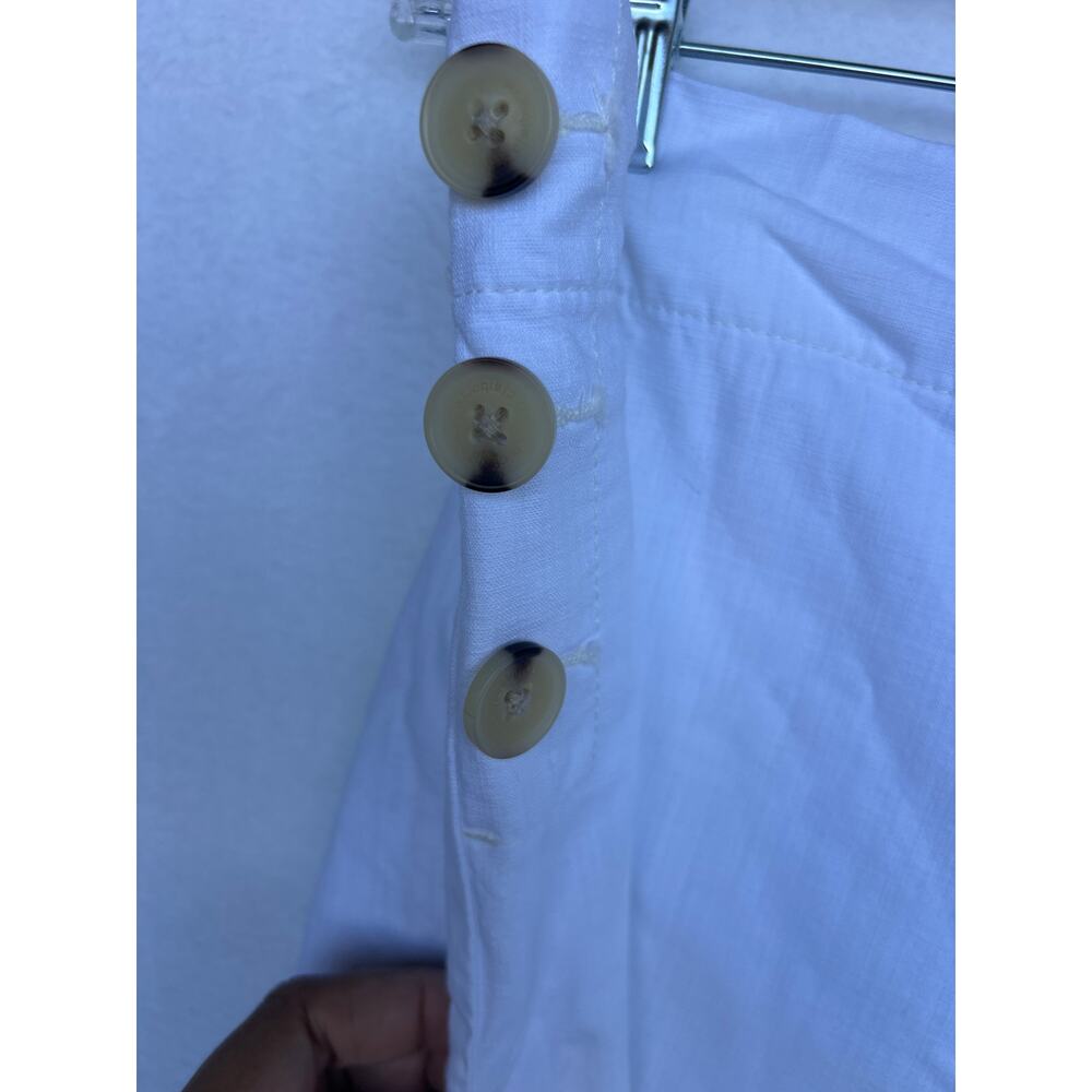 Liz Claiborne White Capri Pants Button Detail Wide Leg Crop Size - Picture 6 of 8